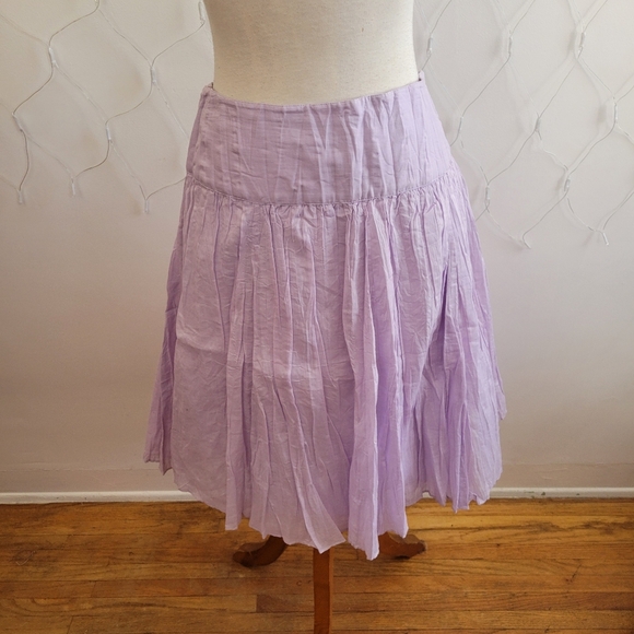 Lavender Skirt by INC / Crushed Cotton Pleats / Zipper Entry / Size 8 - Picture 1 of 5